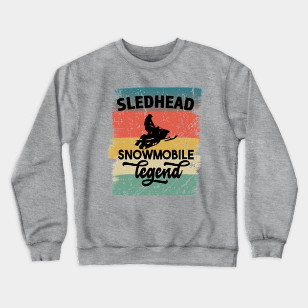 Sledhead Snowmobile Legend Crewneck Sweatshirt by RKP'sTees